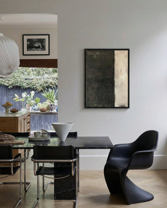 Black and White Contrast Abstract Painting